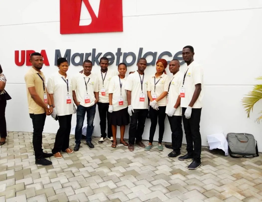 The Dust and Wipes professional cleaning team at UBA Marketplace Abuja